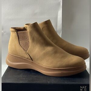 NATURALIZER Womens Brown Lightweight Genn-swerve Round Toe Wedge Booties 8.5 M